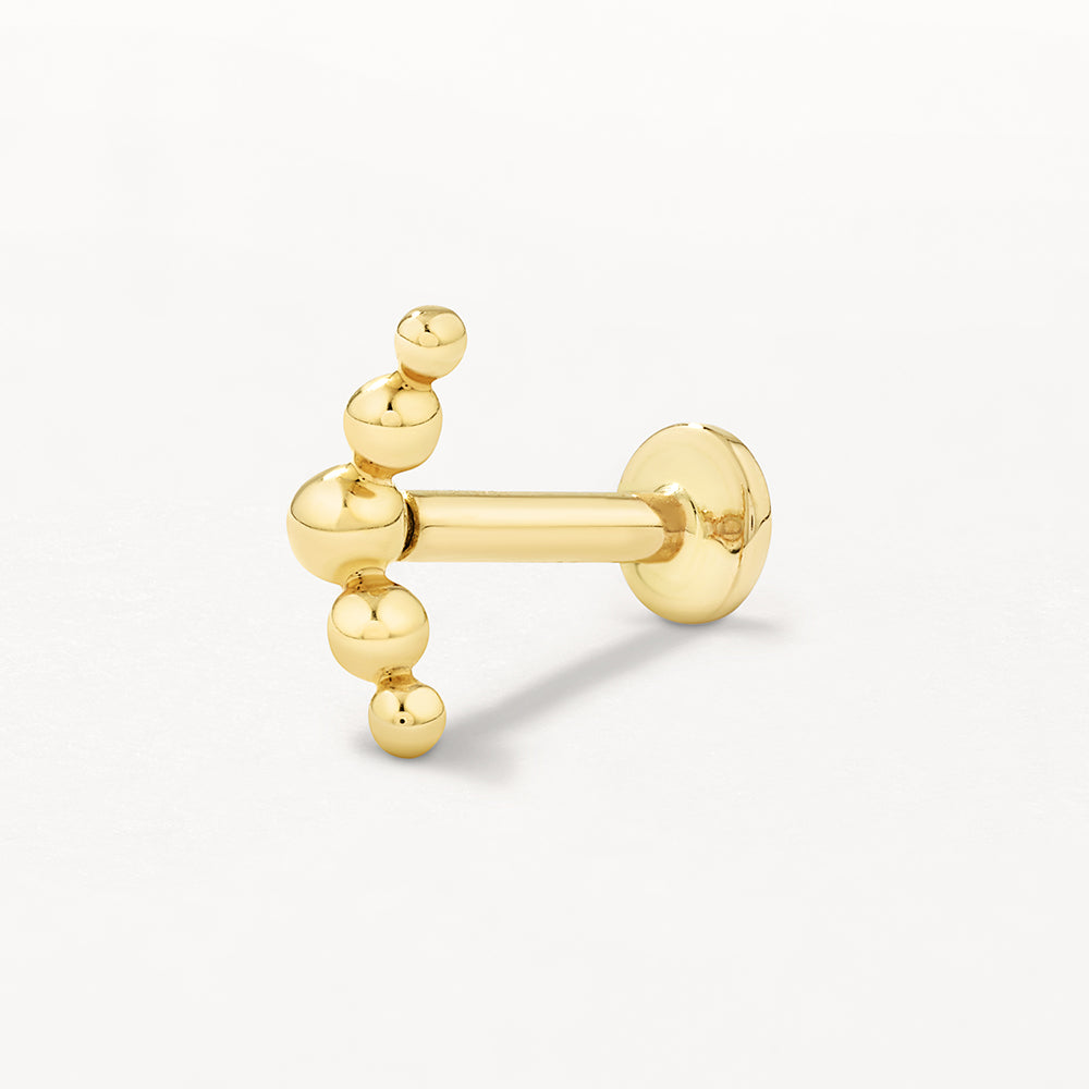 Medley Earrings Ball Chevron Helix Single Stud Earring in 10k Gold