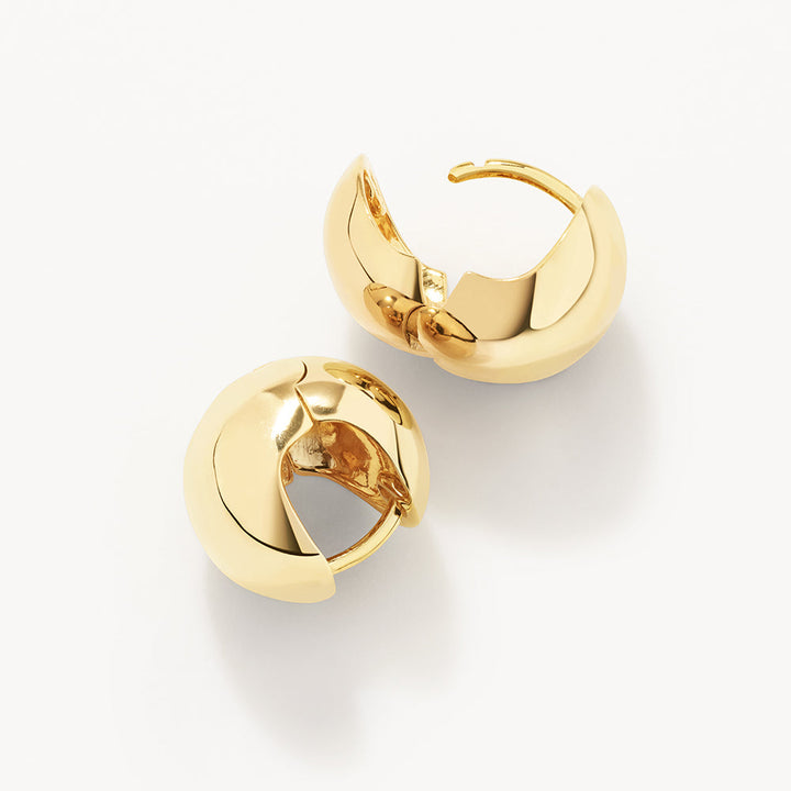 Medley Earrings Ball Huggie Earrings in Gold