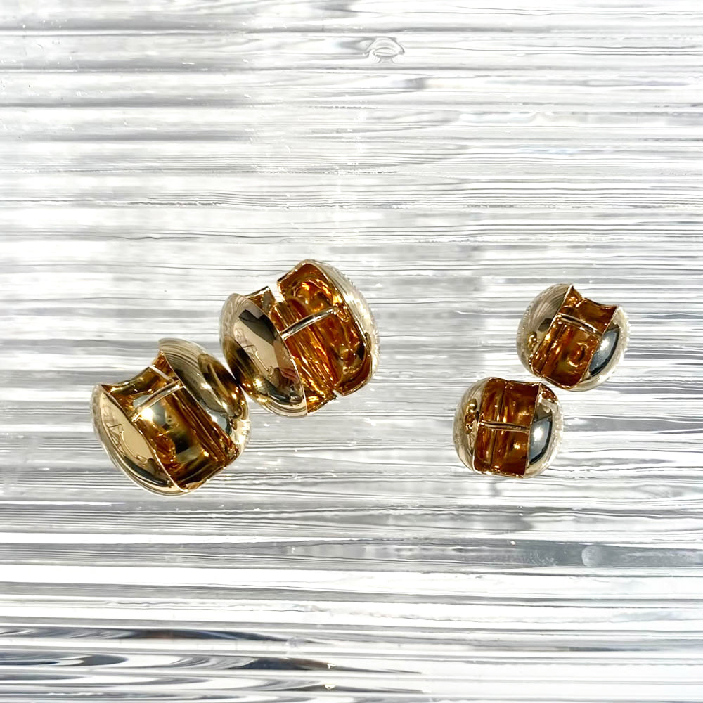 Medley Earrings Ball Huggie Earrings in Gold