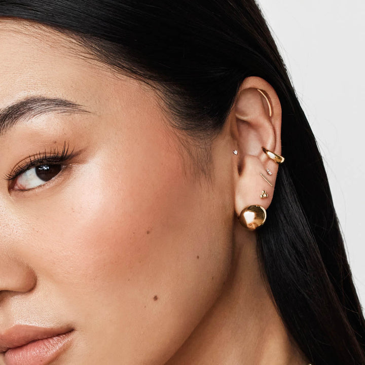 Medley Earrings Ball Huggie Earrings in Gold