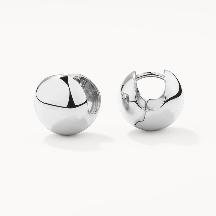 Medley Earrings Ball Huggie Earrings in Silver