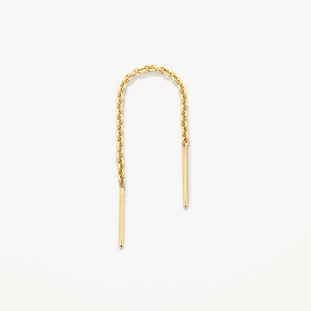 Medley Earrings Bar Threader Earrings in 10k Gold