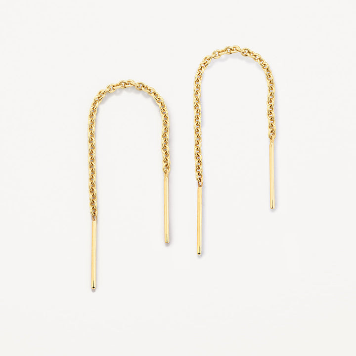 Medley Earrings Bar Threader Earrings in 10k Gold