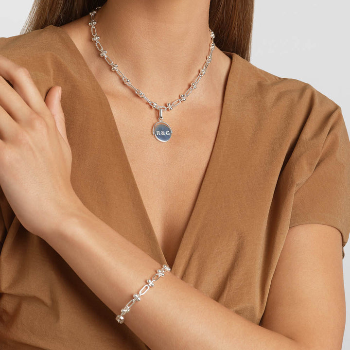 Medley Necklace Bauble Paperclip Chain Necklace in Silver