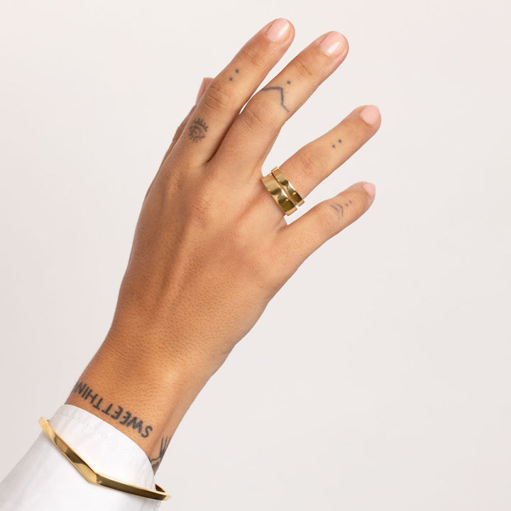 Medley Ring Boyfriend Stacker Ring in Gold