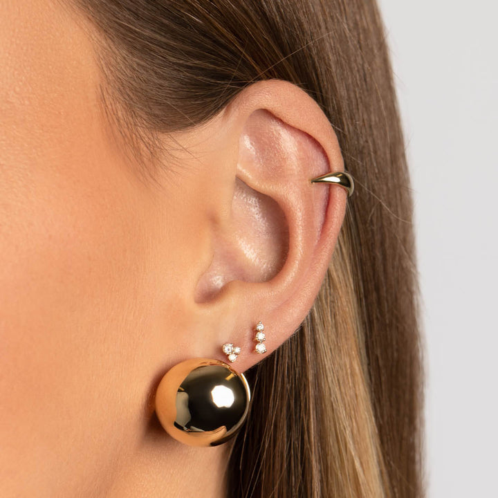 Medley Earrings Chunky Ball Huggie Earrings in Gold