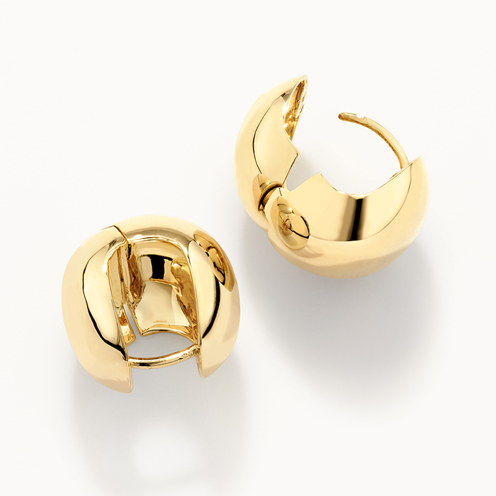 Medley Earrings Chunky Ball Huggie Earrings in Gold