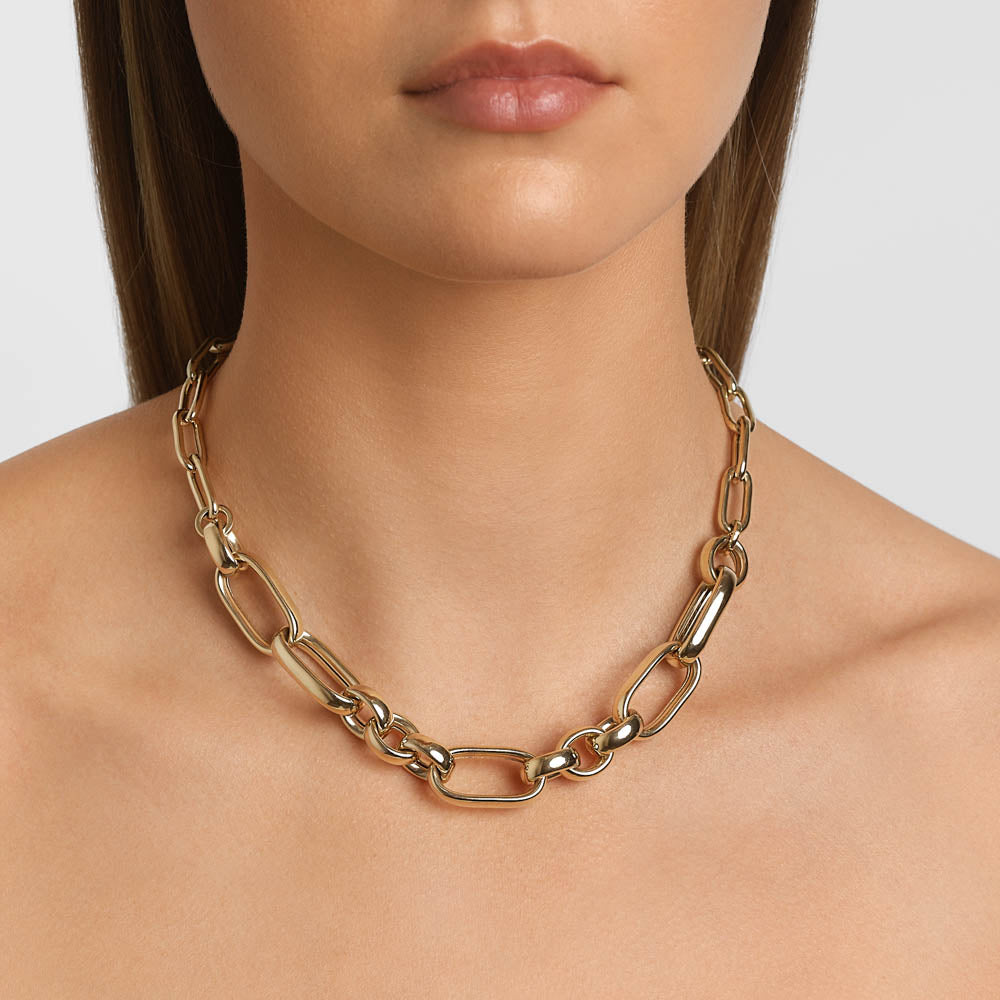 Medley Necklace Chunky Paperclip Chain Necklace in Gold