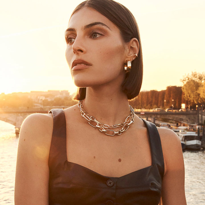 Medley Necklace Chunky Paperclip Chain Necklace in Gold