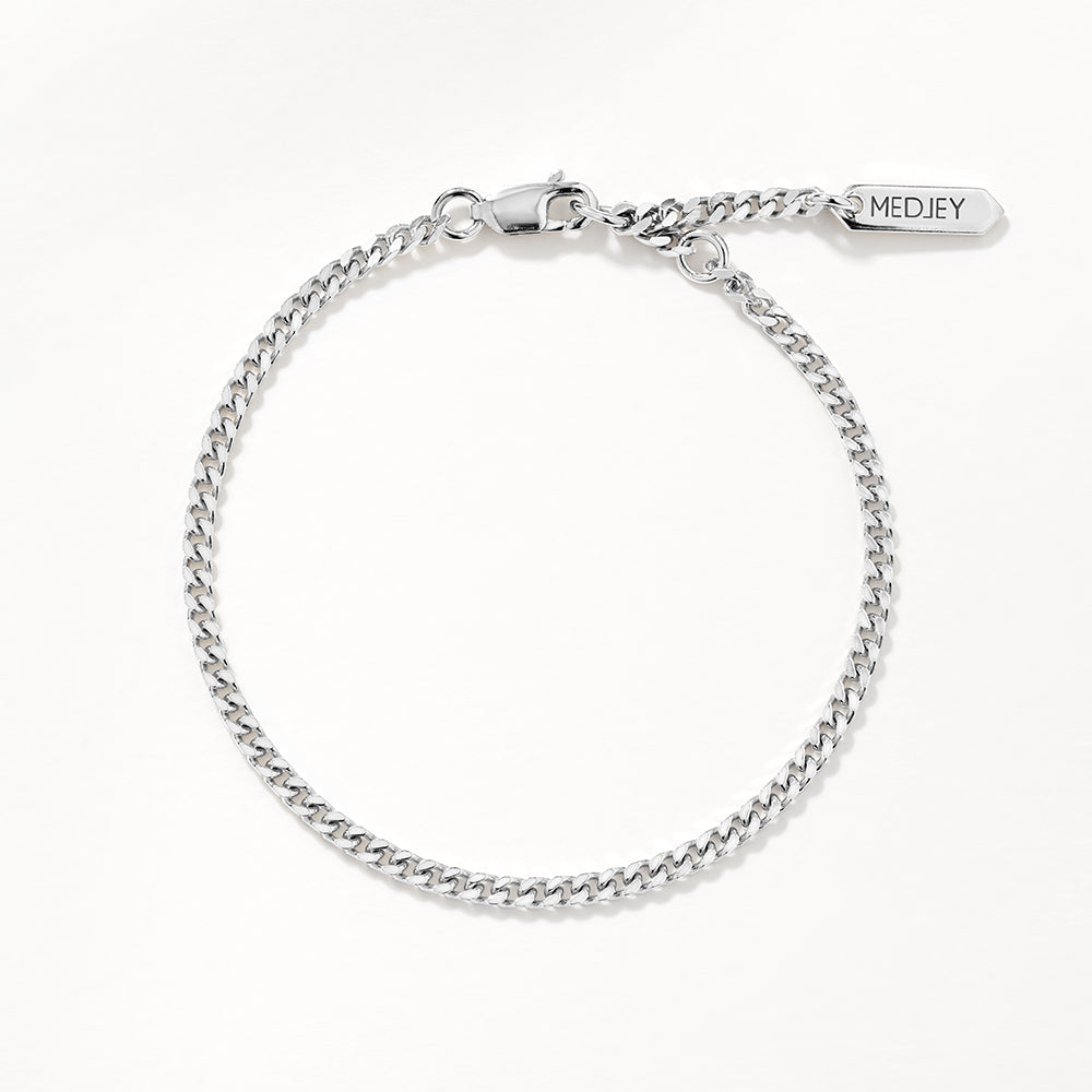 Medley Bangle/Bracelet Classic Curb Chain Bracelet in Silver