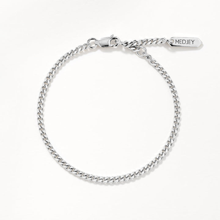 Medley Bangle/Bracelet Classic Curb Chain Bracelet in Silver