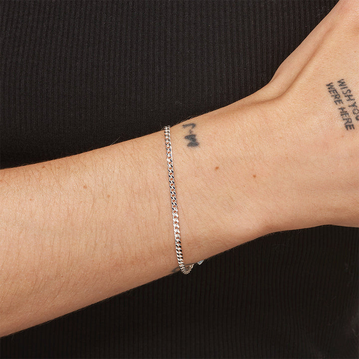 Medley Bangle/Bracelet Classic Curb Chain Bracelet in Silver
