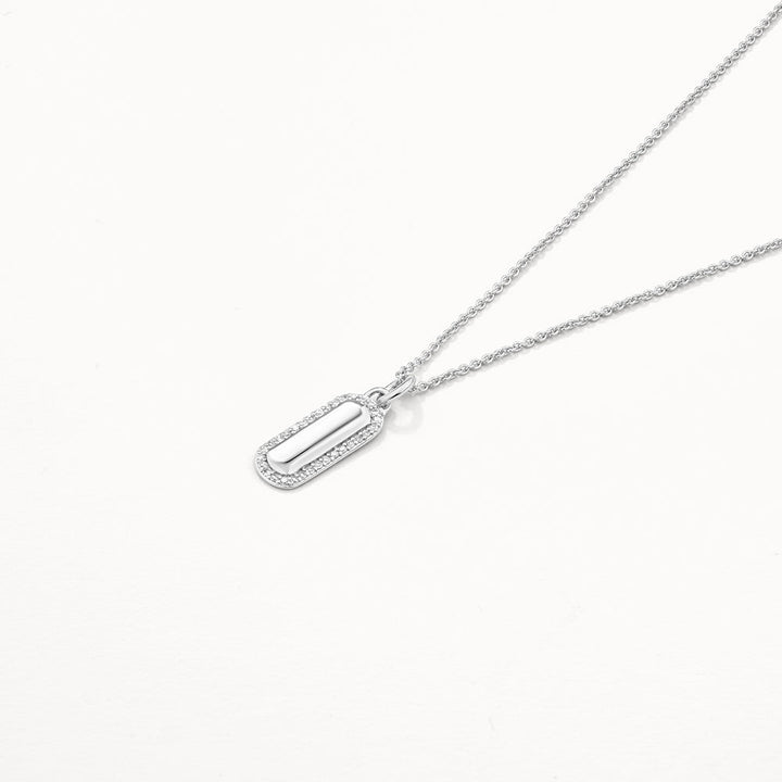 Medley Pendant Diamond Engravable Bar Necklace in Silver