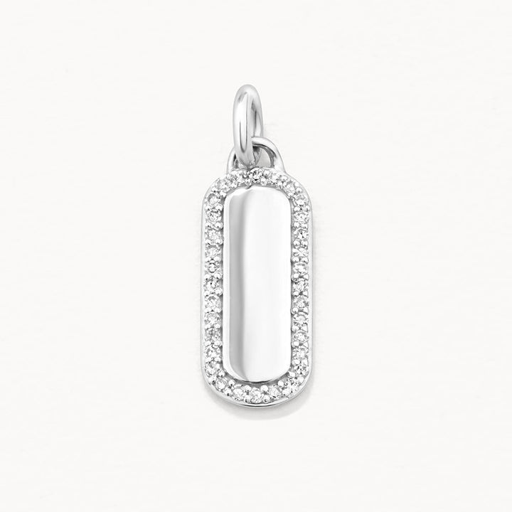 Medley Pendant Diamond Engravable Bar Necklace in Silver