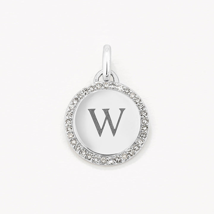 Medley Pendant Diamond Engravable Disc Necklace in Silver