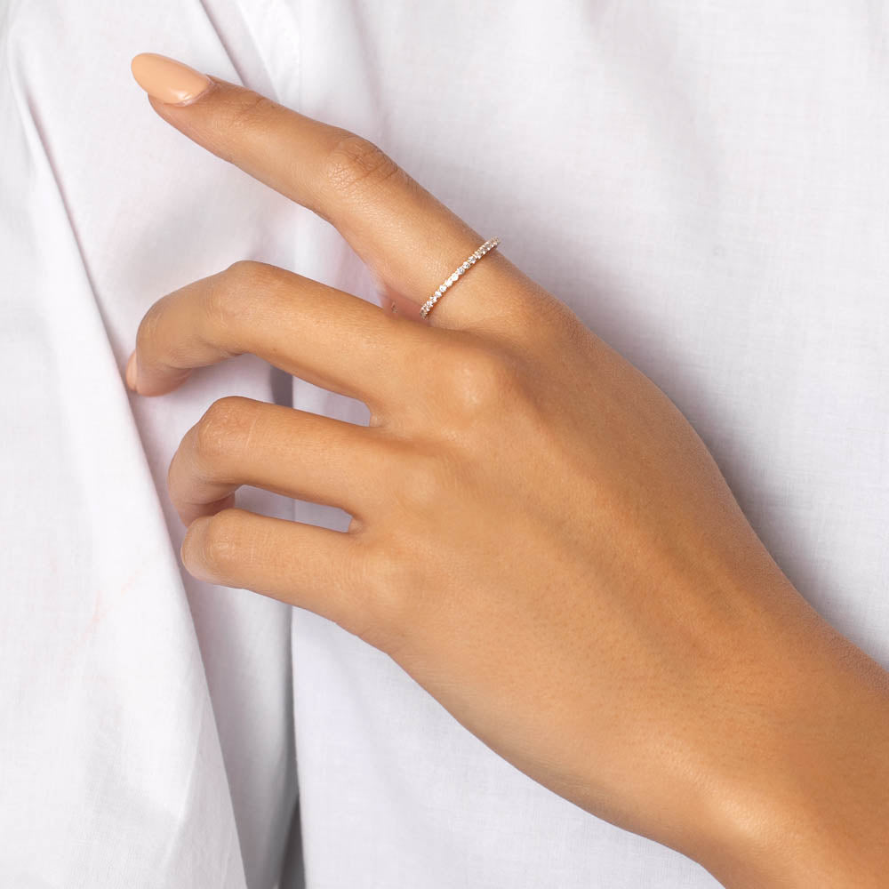 Medley Ring Diamond Eternity Stacker Ring in 10k Gold
