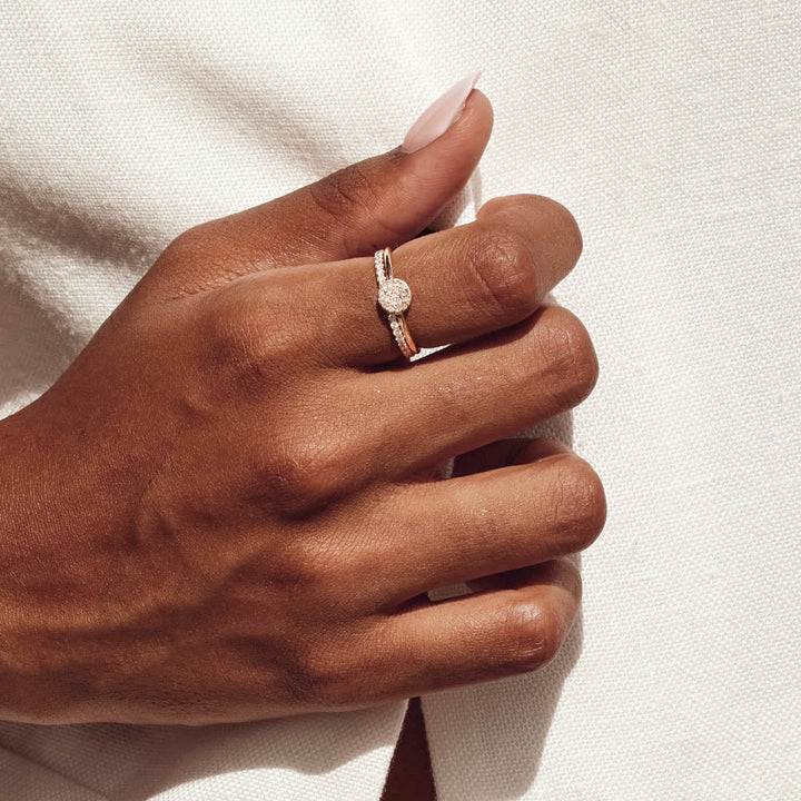 Medley Ring Diamond Eternity Stacker Ring in 10k Gold