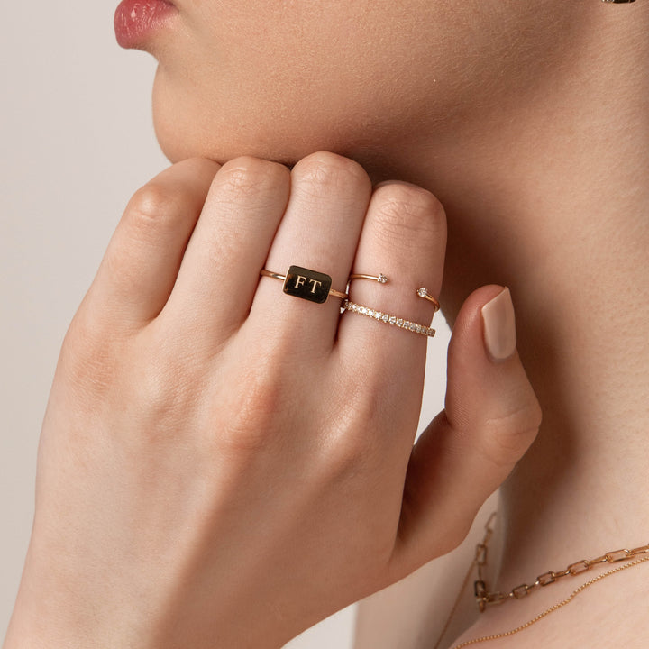 Medley Ring Diamond Eternity Stacker Ring in 10k Gold