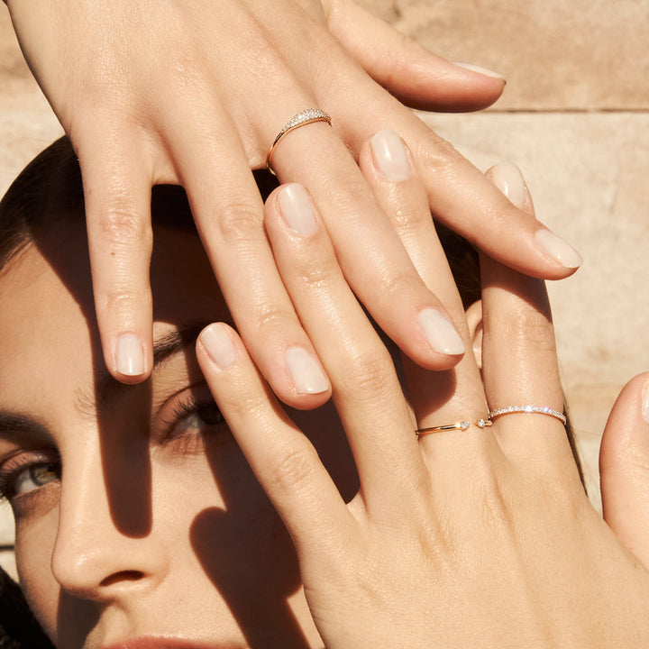 Medley Ring Diamond Eternity Stacker Ring in 10k Gold