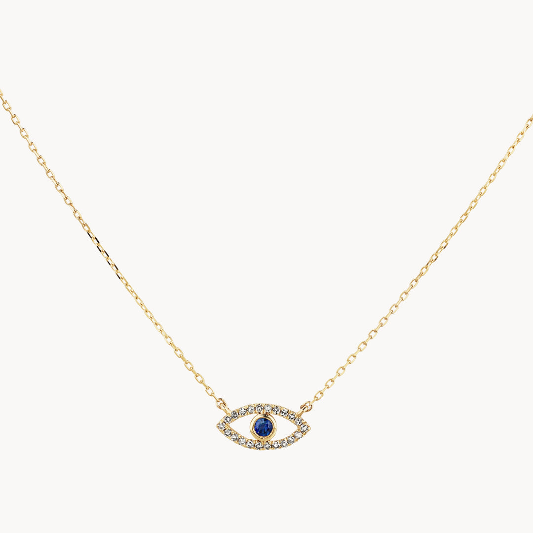 Medley Necklace Diamond Evil Eye Necklace in 10k Gold