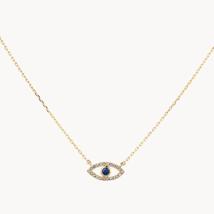 Medley Necklace Diamond Evil Eye Necklace in 10k Gold
