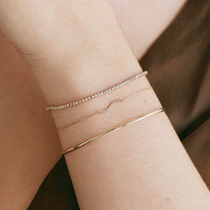 Medley Bracelets/Bangle Diamond Fine Wave Bracelet in 10k Gold