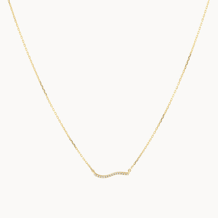 Medley Necklace Diamond Fine Wave Necklace in 10k Gold