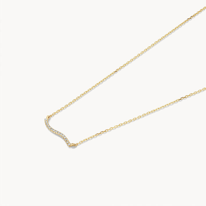 Medley Necklace Diamond Fine Wave Necklace in 10k Gold