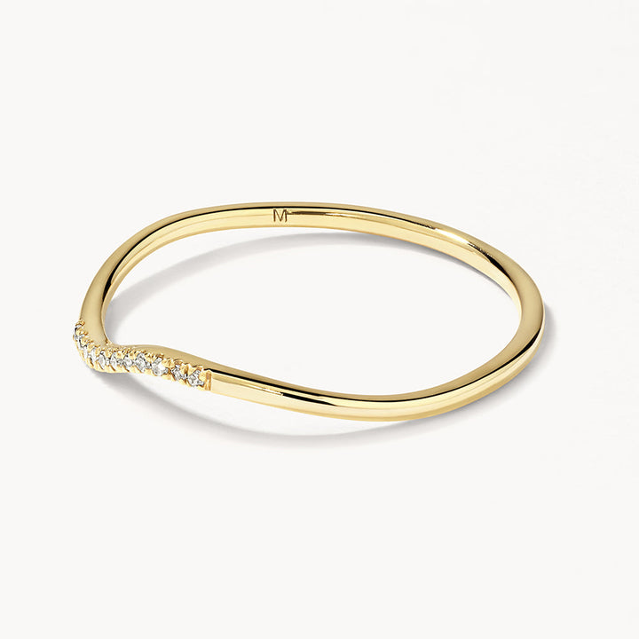 Medley Ring Diamond Fine Wave Stacker Ring in 10k Gold