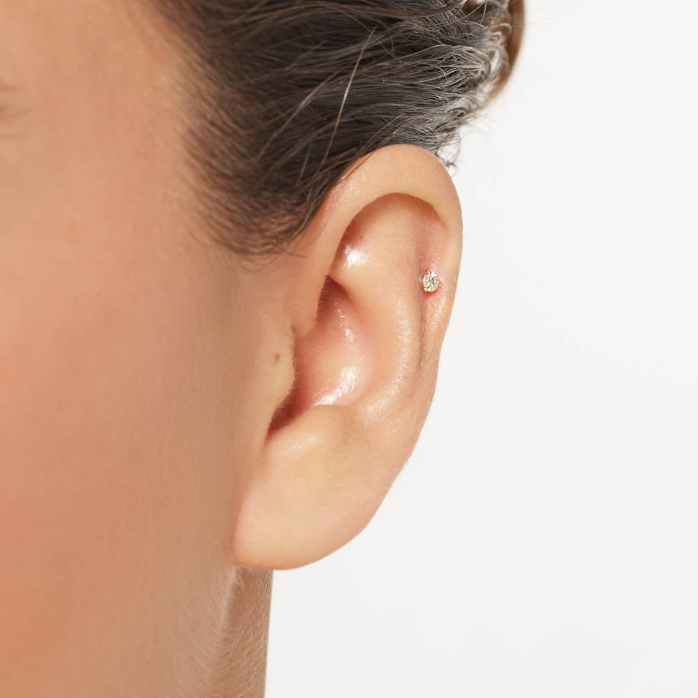 Medley Sets Diamond Helix Single Stud Earring in 10k Gold