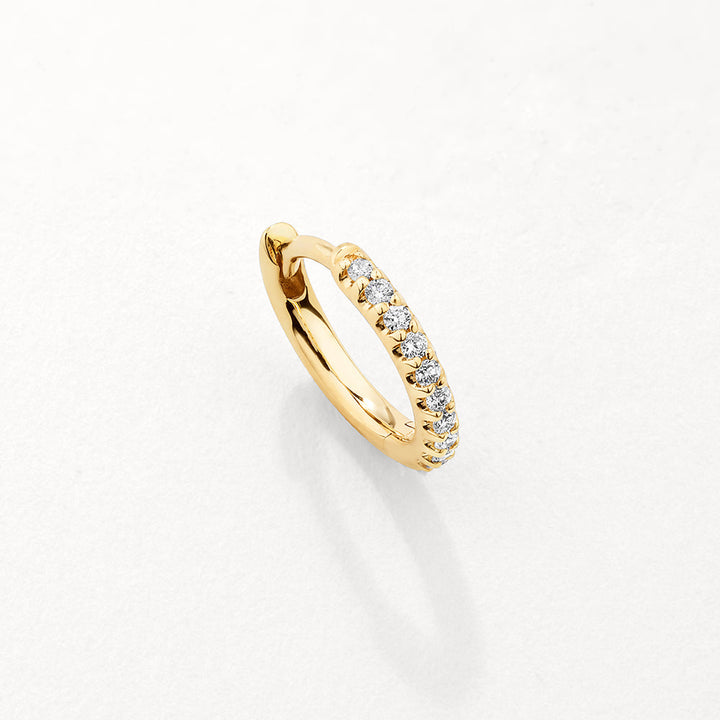 Medley Earrings Diamond Huggie Earrings in 10k Gold