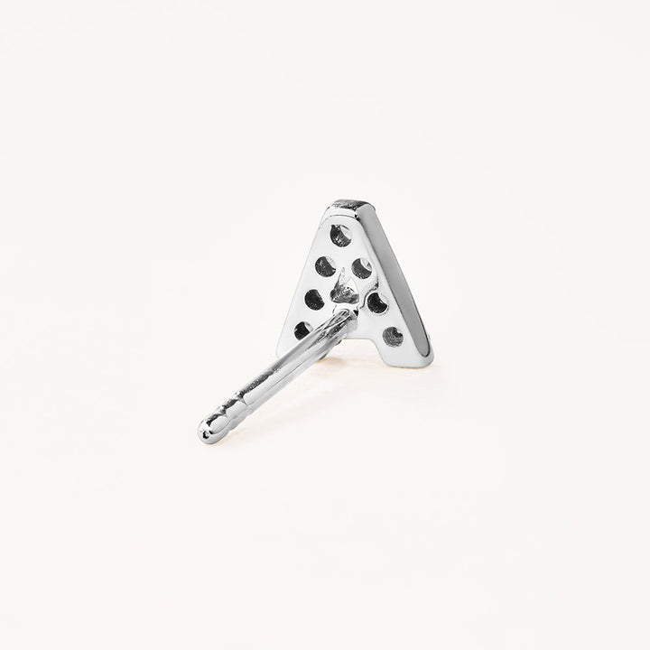 Medley Earrings Diamond Letter A Single Stud Earring in Silver