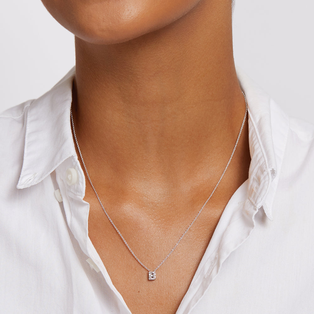 Diamond Letter B Necklace Silver Medley Jewellery