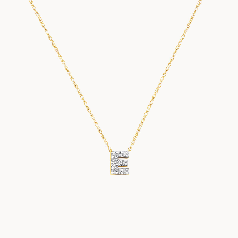 Letter e deals diamond necklace