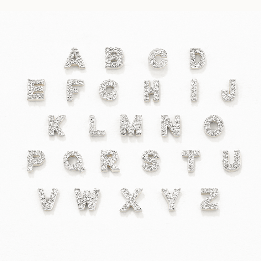 Medley Necklace Diamond Letter E Necklace in Silver