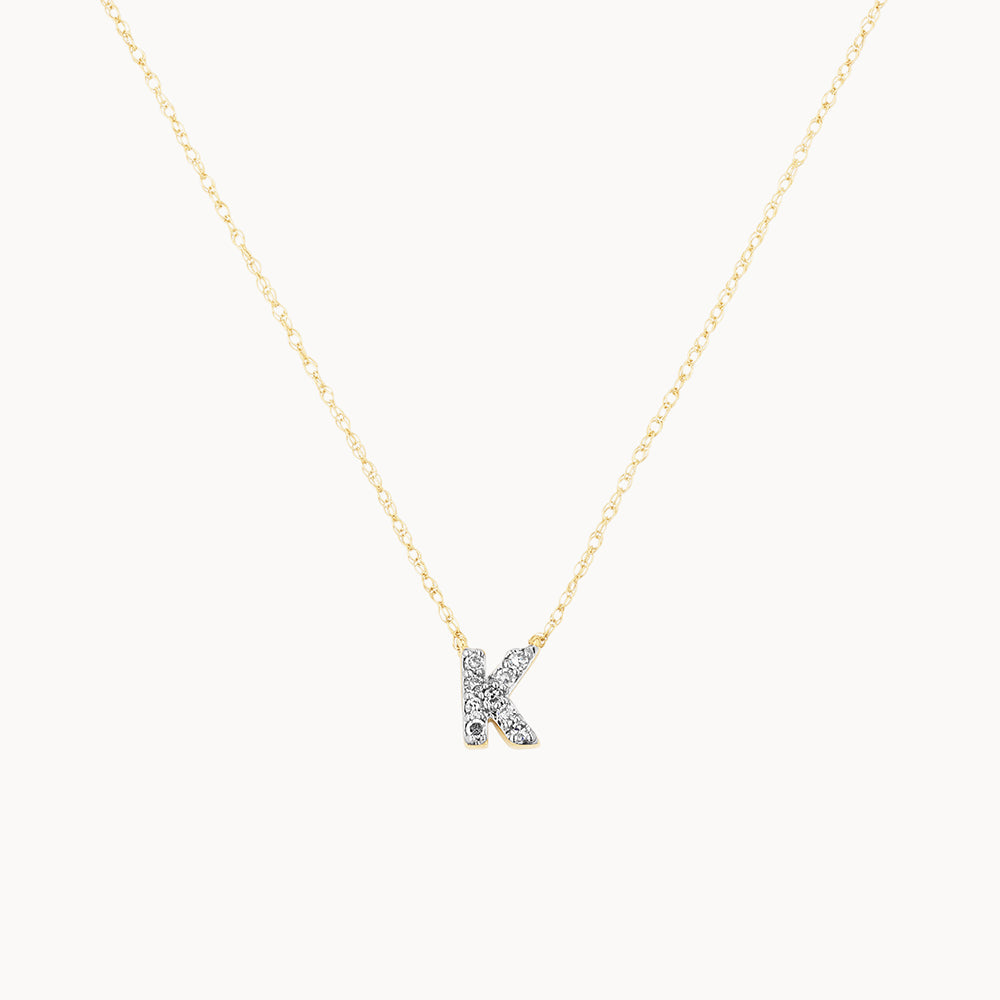 Letter k clearance necklace white gold