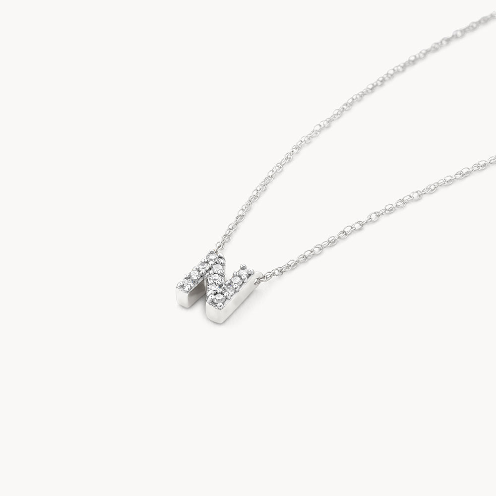 Medley Necklace Diamond Letter N Necklace in Silver