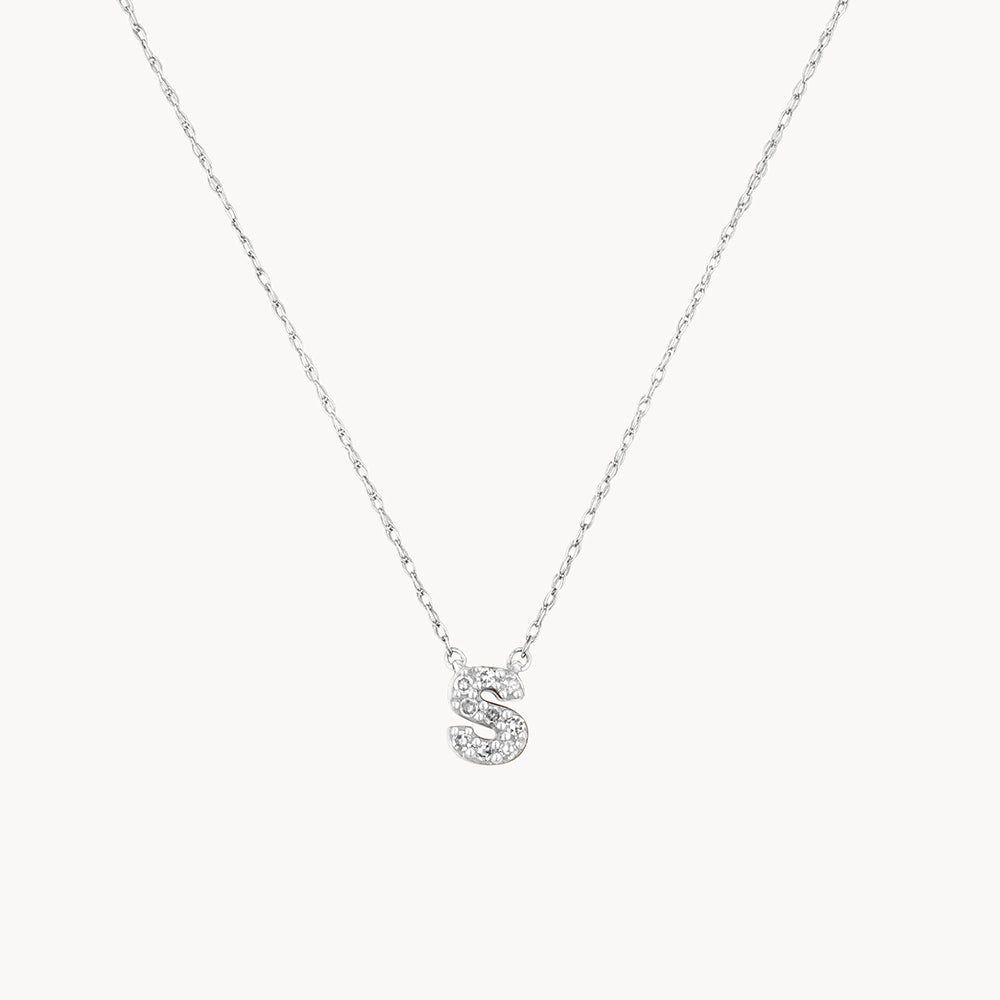 Diamond Letter S Necklace Silver Medley Jewellery