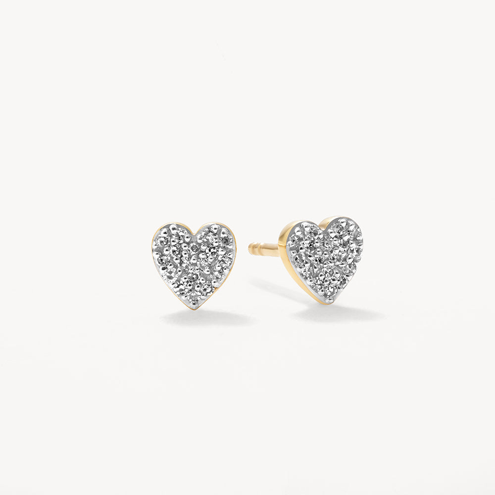 White gold store diamond heart earrings