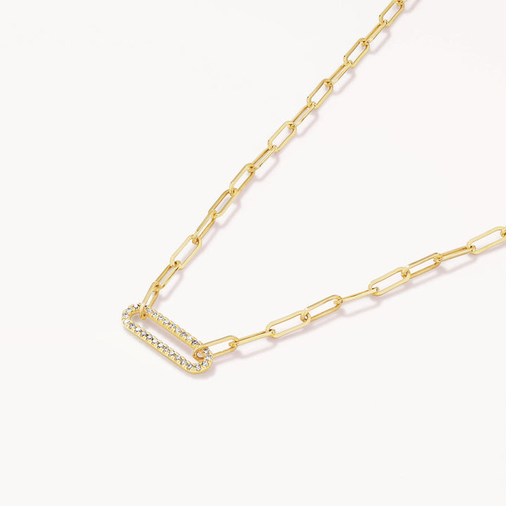 Medley Necklace Diamond Paperclip Chain Necklace in 10k Gold
