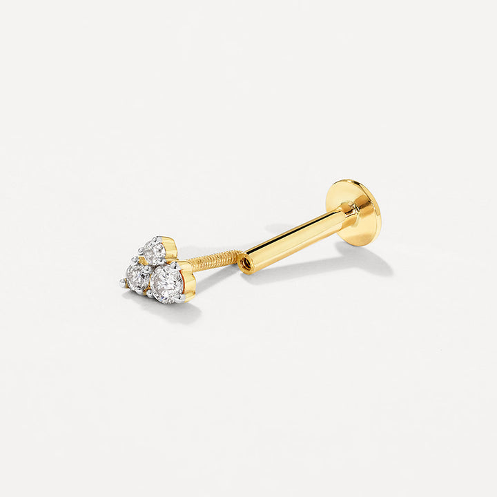 Medley Earrings Diamond Trio Helix Single Stud Earring in 10k Gold