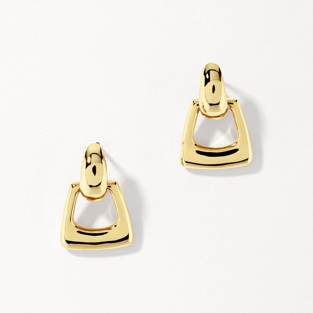 Doorknocker Hoop Stud Earrings in Gold Medley Jewellery