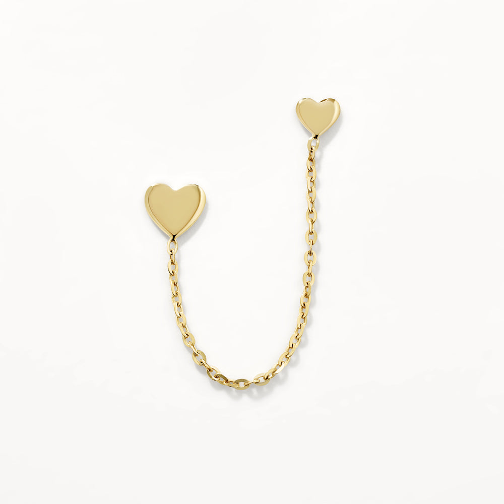 10k yellow good gold dangle heart earrings