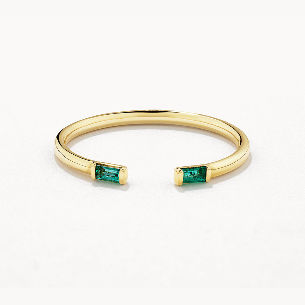 Green emerald sales baguette ring