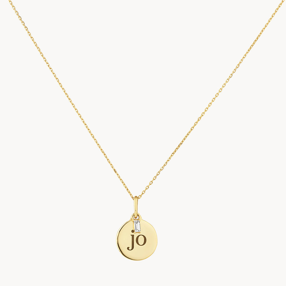 Baguette circle online necklace