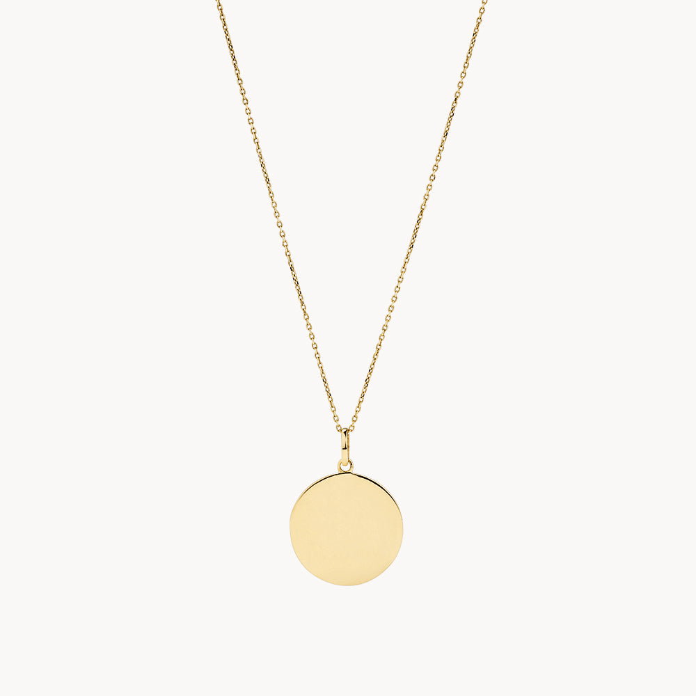 Medley Pendant Engravable Disc Necklace in 10k Gold