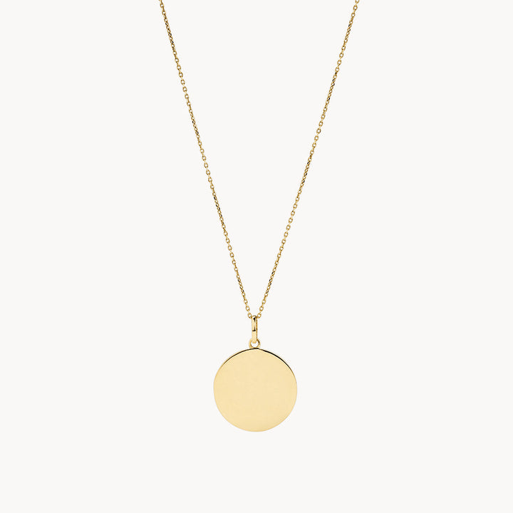 Medley Pendant Engravable Disc Necklace in 10k Gold