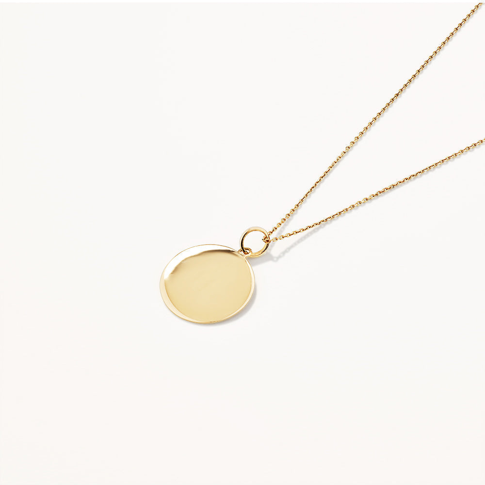 Medley Pendant Engravable Disc Necklace in 10k Gold