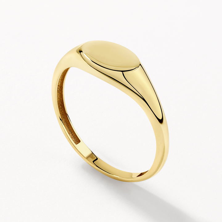 Medley Ring Engravable Oval Signet Pinky Ring in 10k Gold