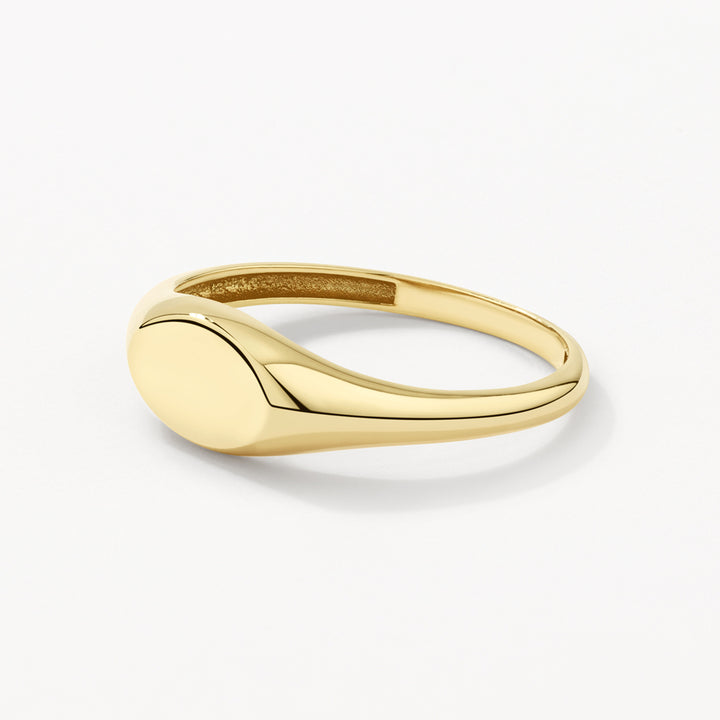 Medley Ring Engravable Oval Signet Pinky Ring in 10k Gold